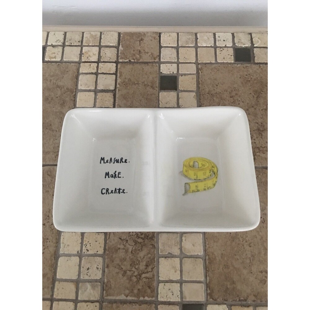 Rae Dunn MEASURE.MAKE& CREATE Organizer divided dish